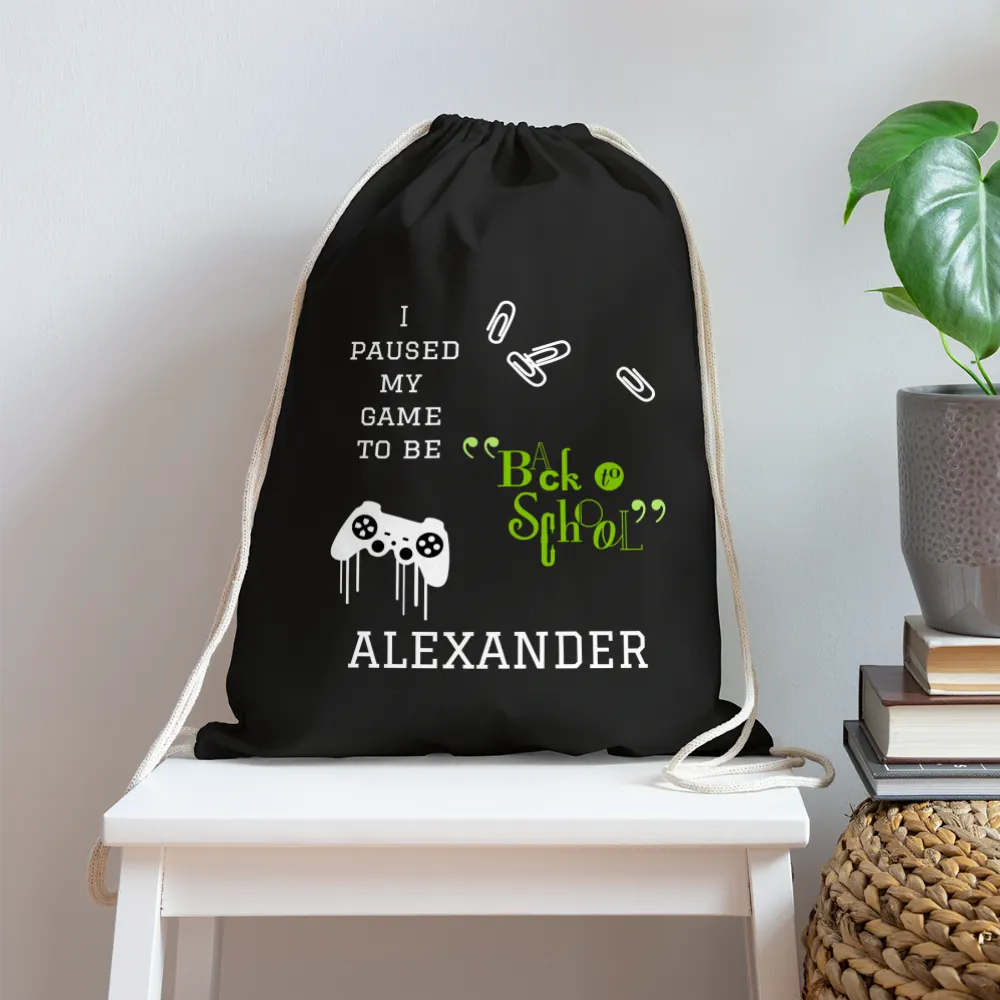 Personalized Cotton Drawstring Bag. Eco-friendly Customizable Sack Bag. Back to School Bag for Teachers and School Children