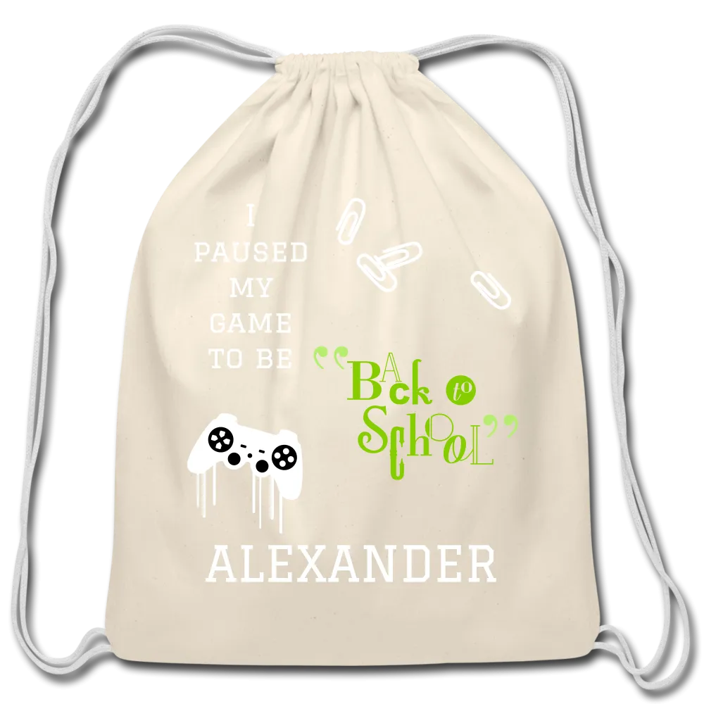 Personalized Cotton Drawstring Bag. Eco-friendly Customizable Sack Bag. Back to School Bag for Teachers and School Children