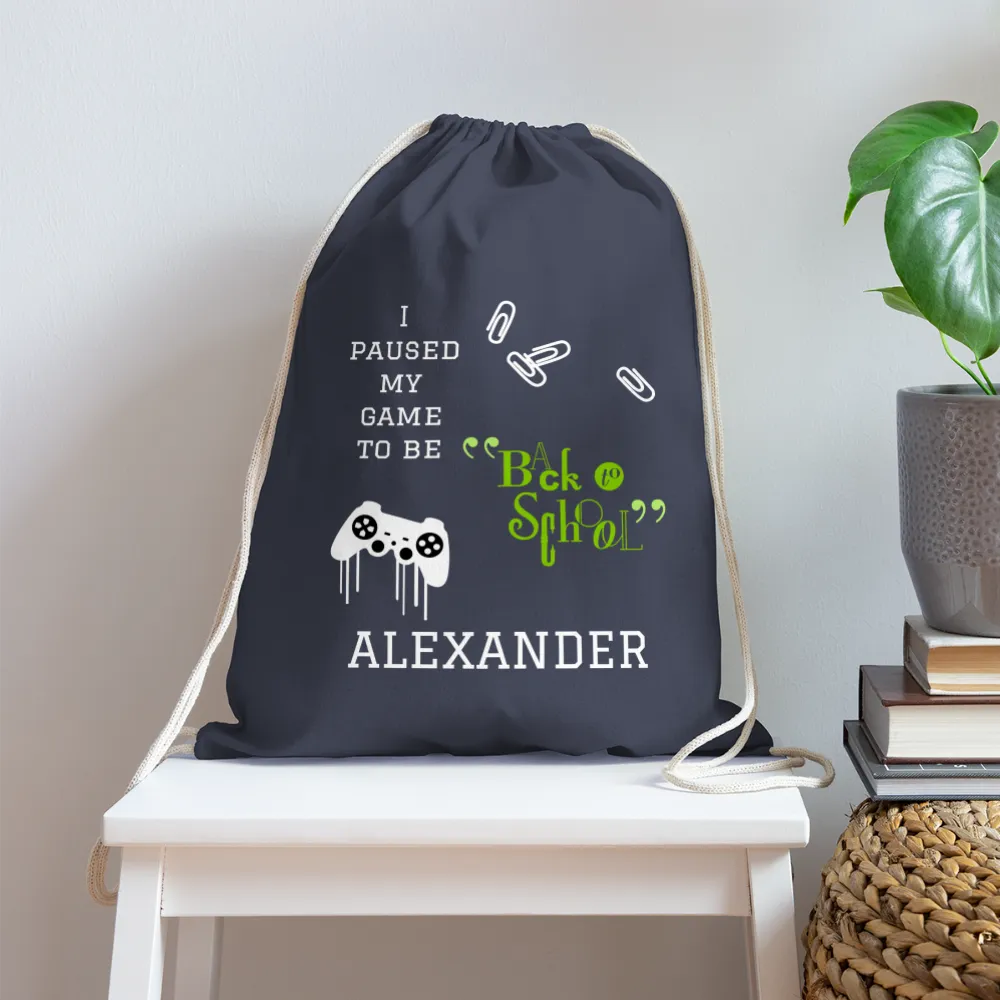 Personalized Cotton Drawstring Bag. Eco-friendly Customizable Sack Bag. Back to School Bag for Teachers and School Children