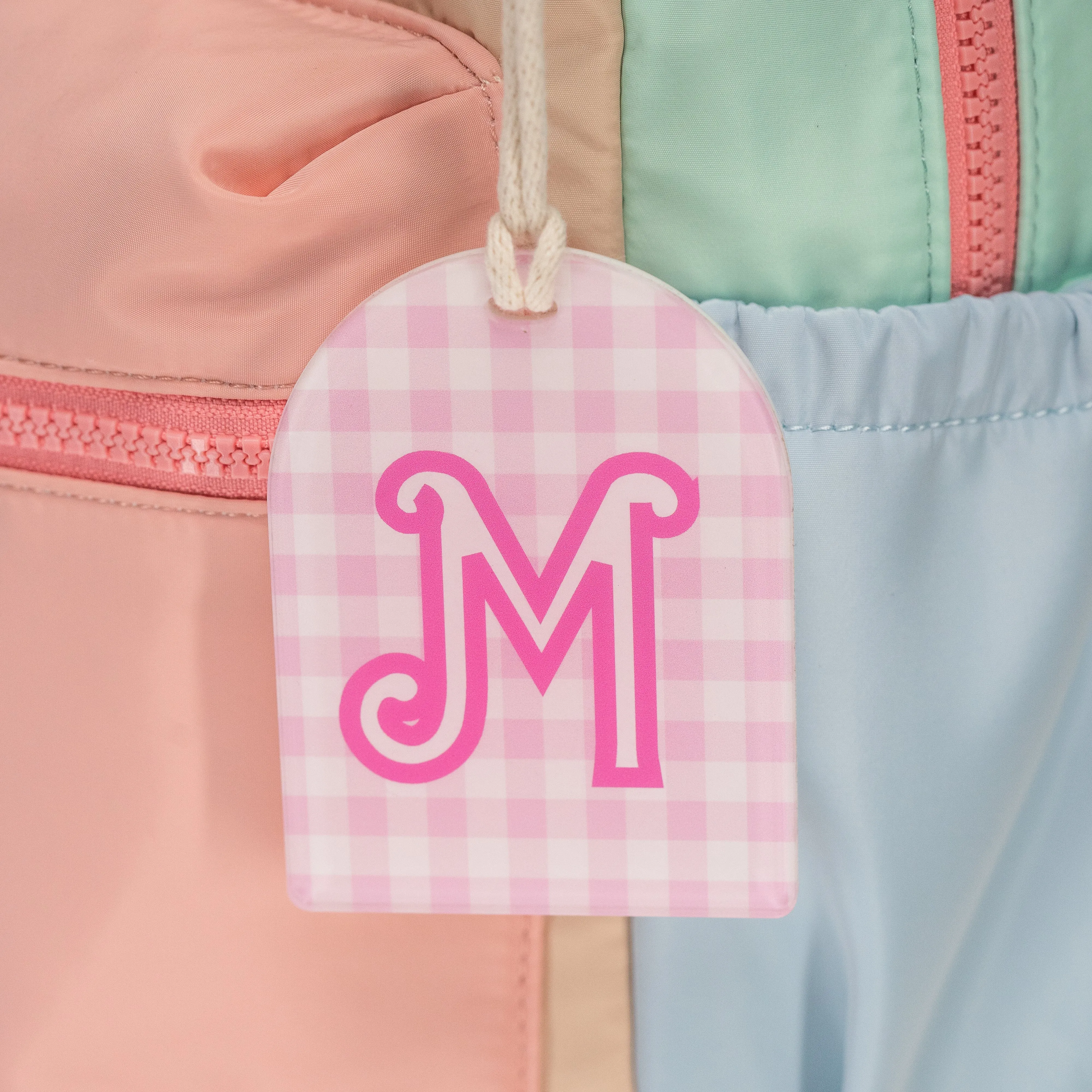 Pink Gingham Bag Tag