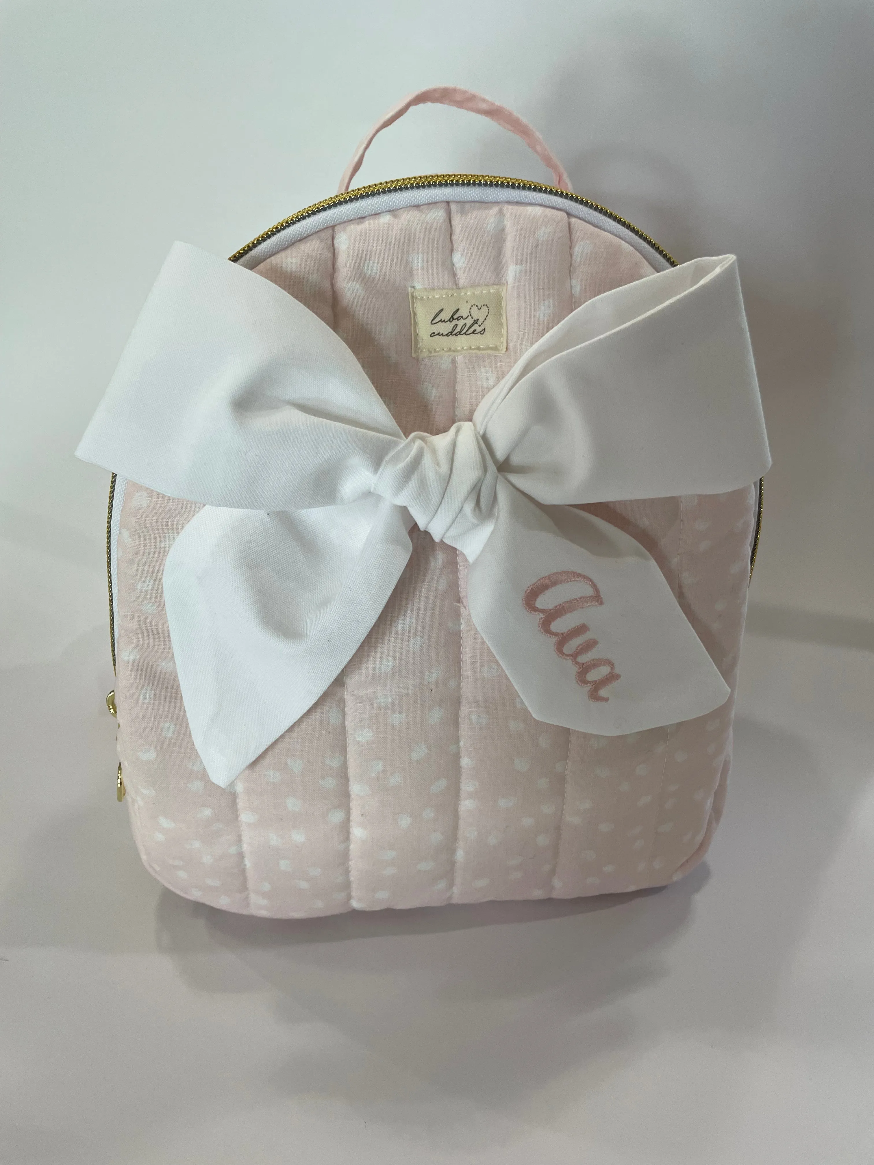 Pink&white dot mini backpack