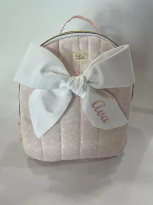 Pink&white dot mini backpack
