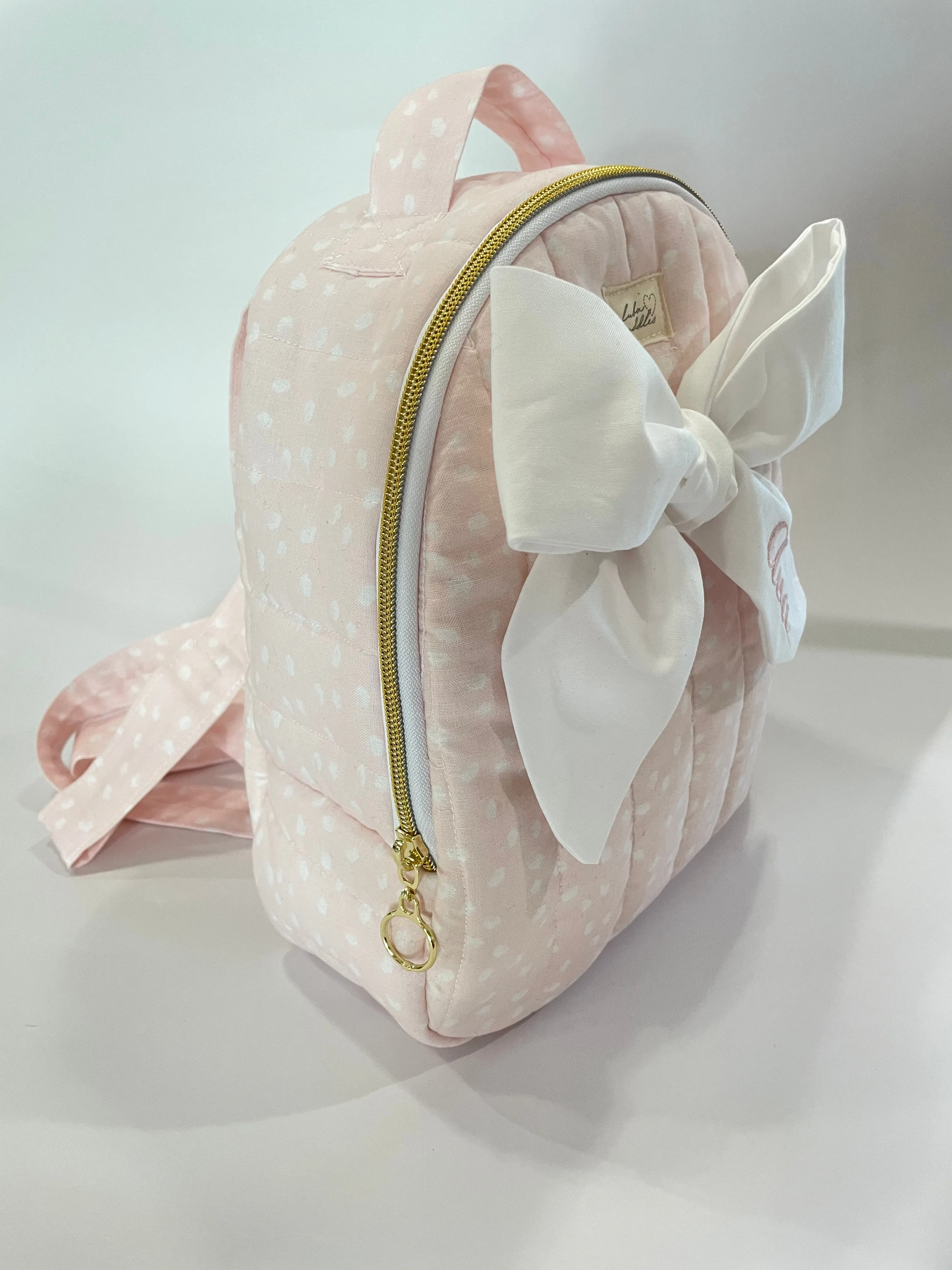 Pink&white dot mini backpack