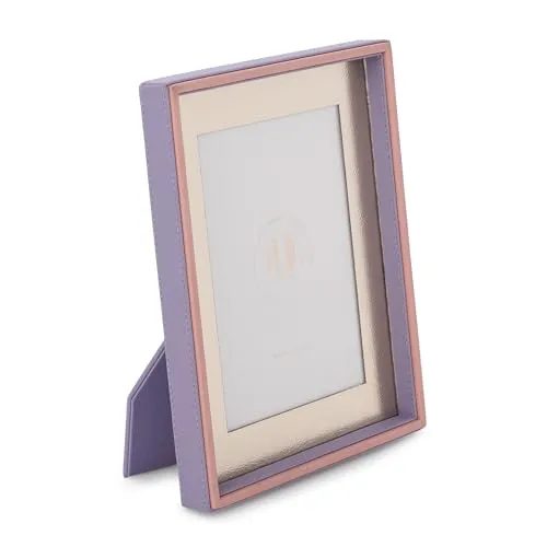 PURE HOME   LIVING Purple and Pink Dual Toned Faux Leather Photo Frame