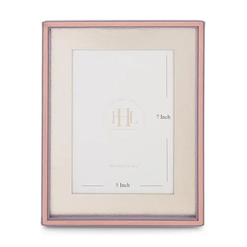 PURE HOME   LIVING Purple and Pink Dual Toned Faux Leather Photo Frame