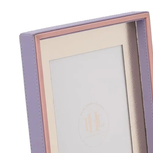 PURE HOME   LIVING Purple and Pink Dual Toned Faux Leather Photo Frame
