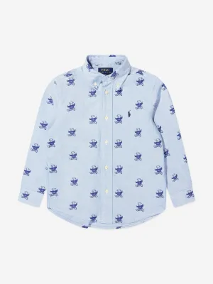 Ralph Lauren Boys Bear Print Oxford Shirt