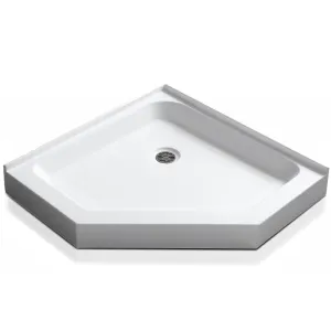 Randi 36" x 36" x 5.5" Acrylic Neo Angle Shower Base in Glossy White