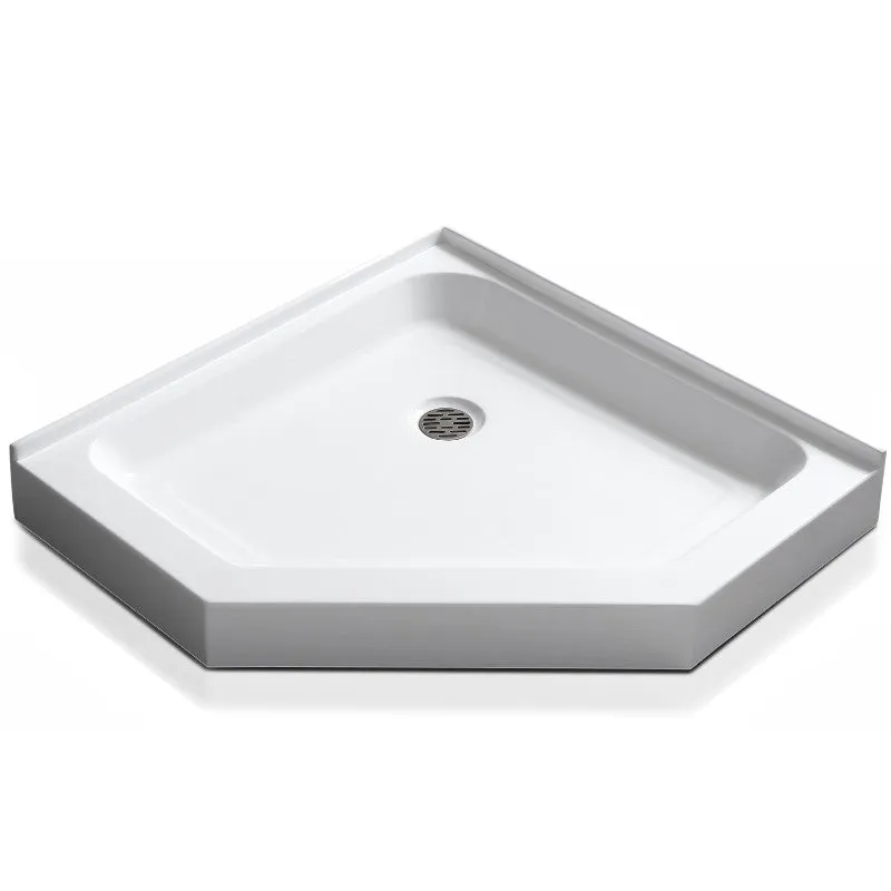 Randi 36" x 36" x 5.5" Acrylic Neo Angle Shower Base in Glossy White
