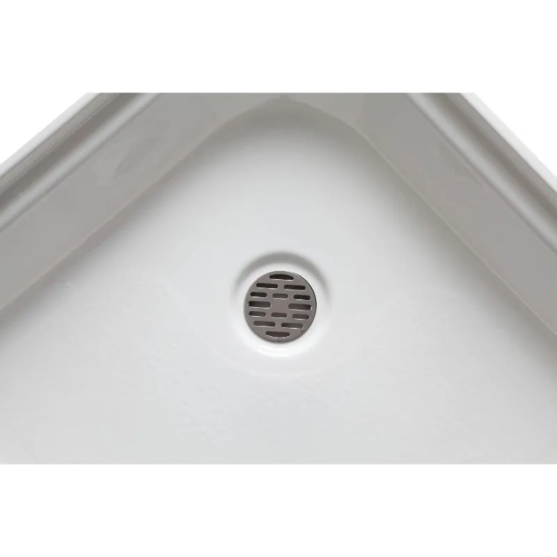 Randi 36" x 36" x 5.5" Acrylic Quarter Round Shower Base in Glossy White
