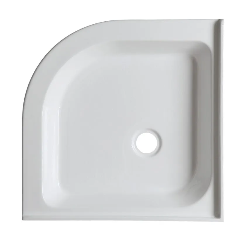 Randi 36" x 36" x 5.5" Acrylic Quarter Round Shower Base in Glossy White