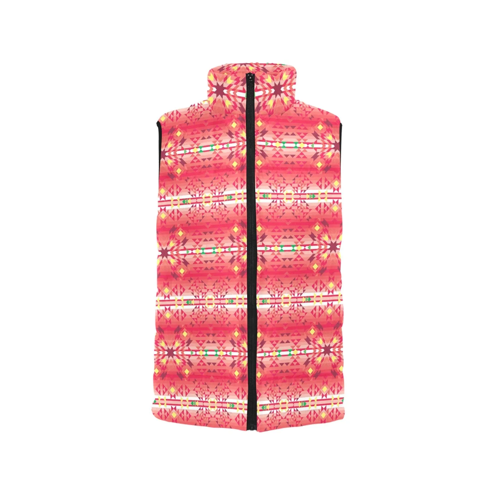 Red Pink Star Men's Padded Vest Jacket