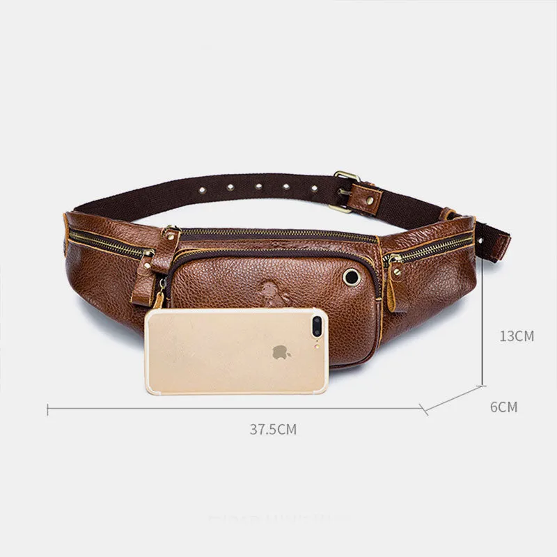 Retro Multi-Pocket Multifunctional Sling Bag Waist Bag
