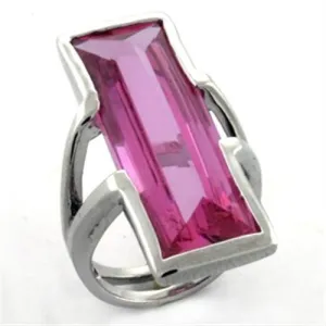 Rhodium Brass Ring with AAA Grade CZ in Rose for Women Style LOA737