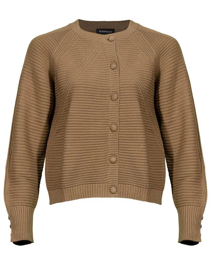 Ribbed Pattern Button Cardigan