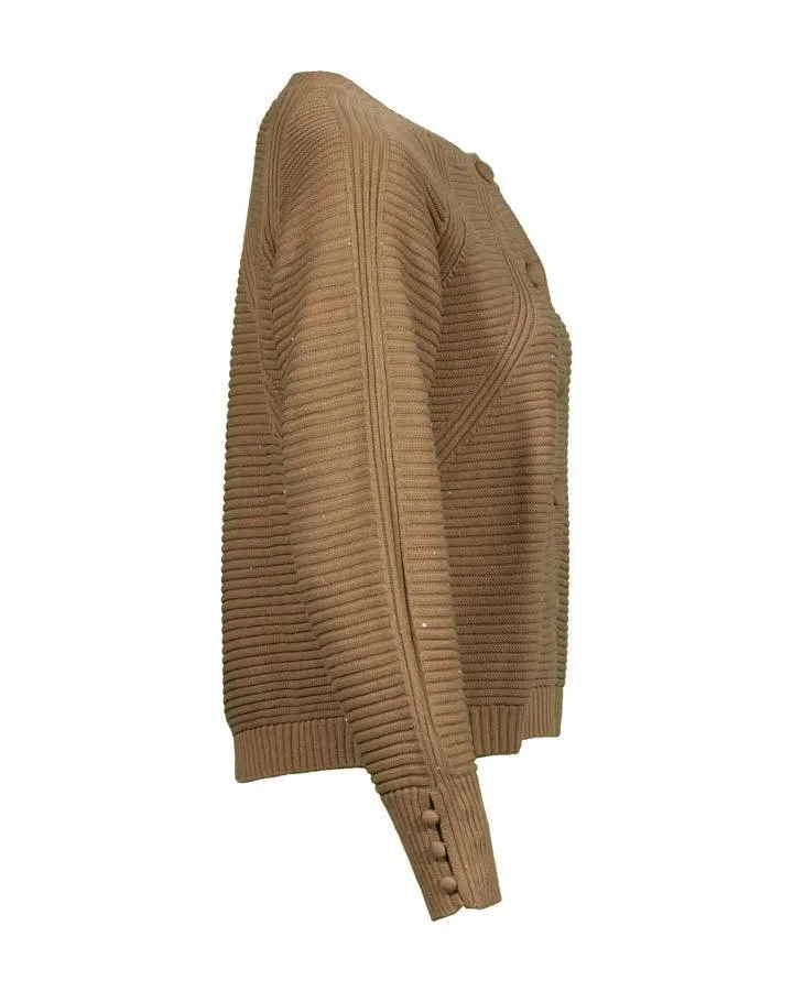Ribbed Pattern Button Cardigan