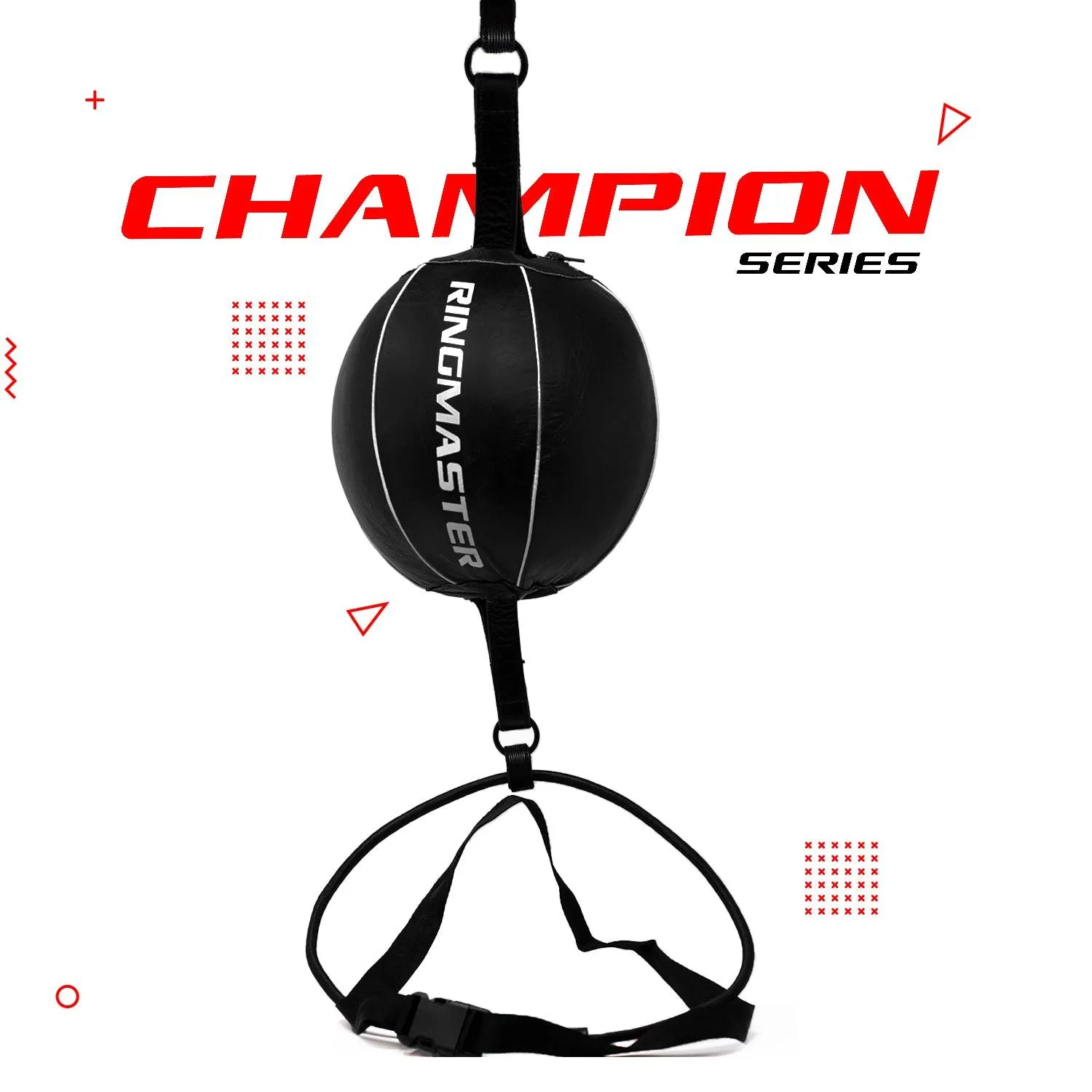 RingMaster Sports Double End Round Speed Ball Champion Series Genuine Leather White/Black