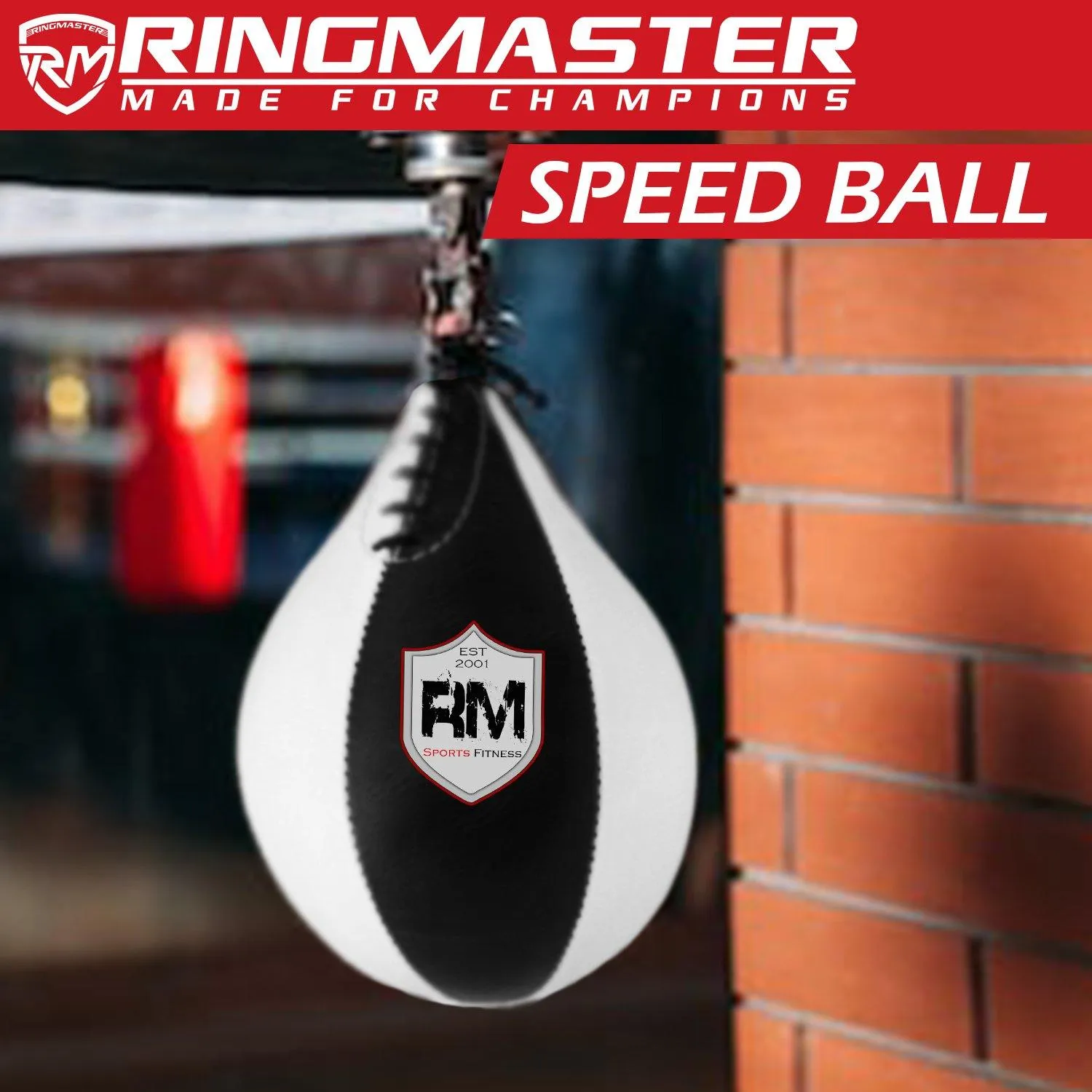 RingMaster Sports Speed Ball Genuine Leather White/Black