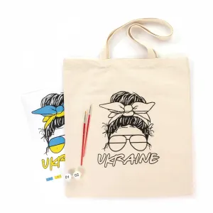 Rosa Talent Ukraine - Shopper Coloring Kit. Ecobag Painting Kit, Cotton 0.03 lb/in2, 14.96*16.54 inches