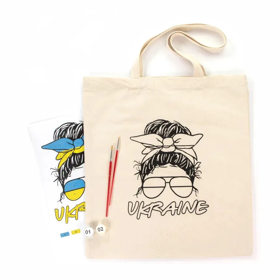 Rosa Talent Ukraine - Shopper Coloring Kit. Ecobag Painting Kit, Cotton 0.03 lb/in2, 14.96*16.54 inches