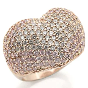 Rose Gold Brass Ring with AAA Grade CZ in Rose for Women Style 0W319