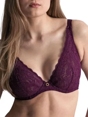 Rosessence Comfort Triangle Plunge Bra - Berry