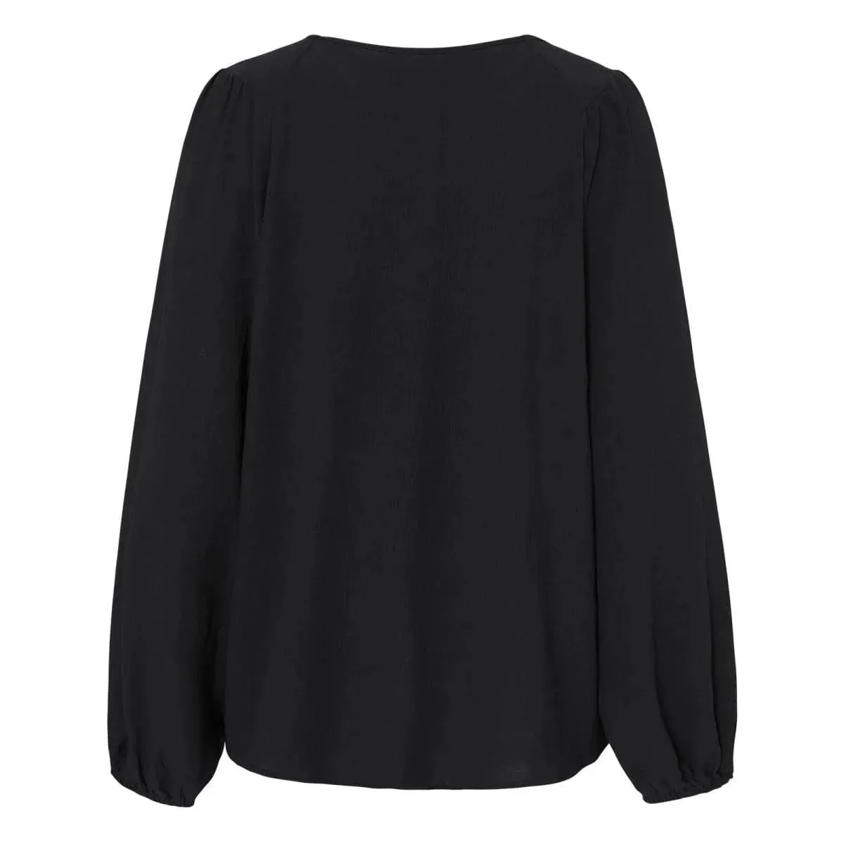 Round Neck Gathering Long Sleeve Top