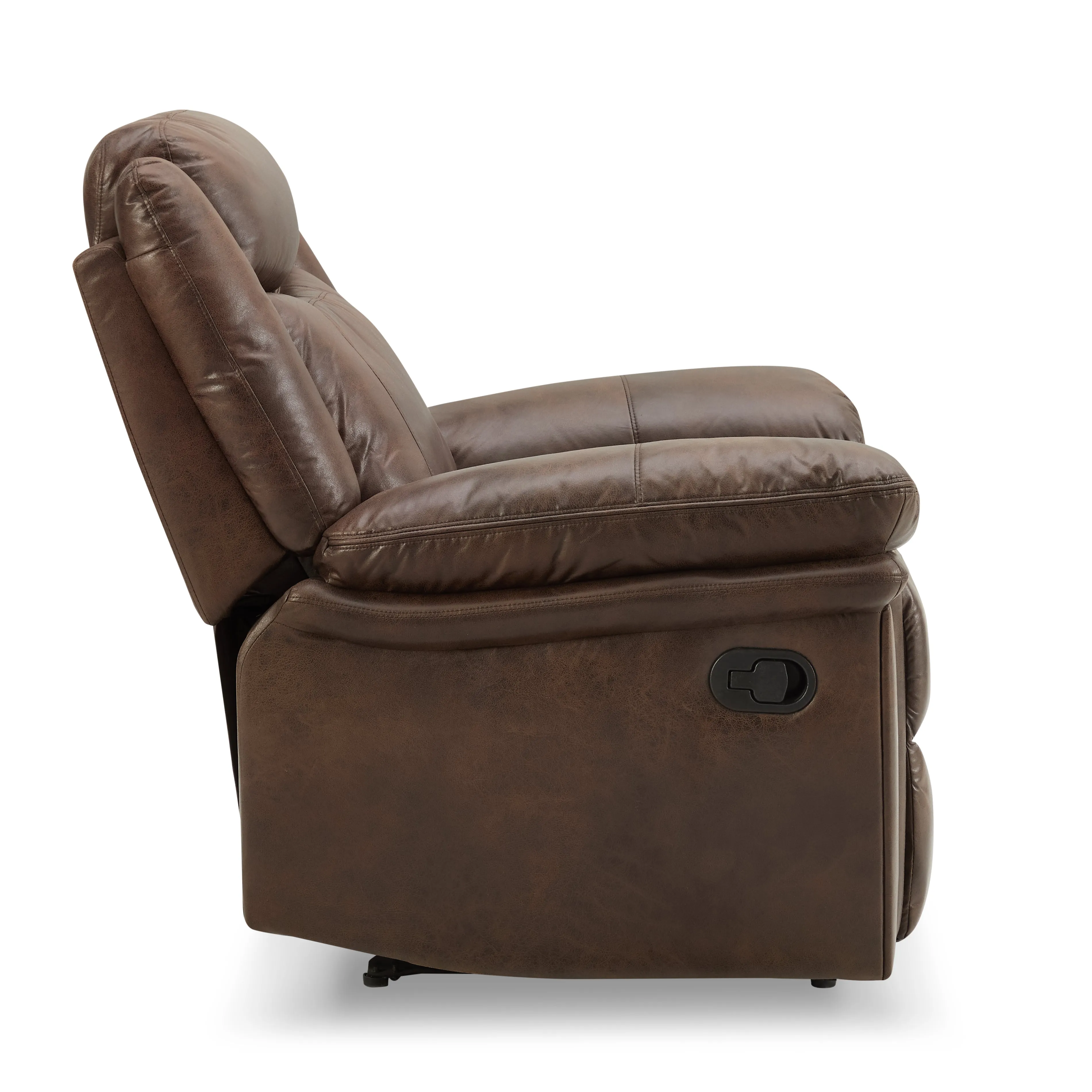 Rowan 1 Seater Manual Recliner Armchair, Brown Faux Leather