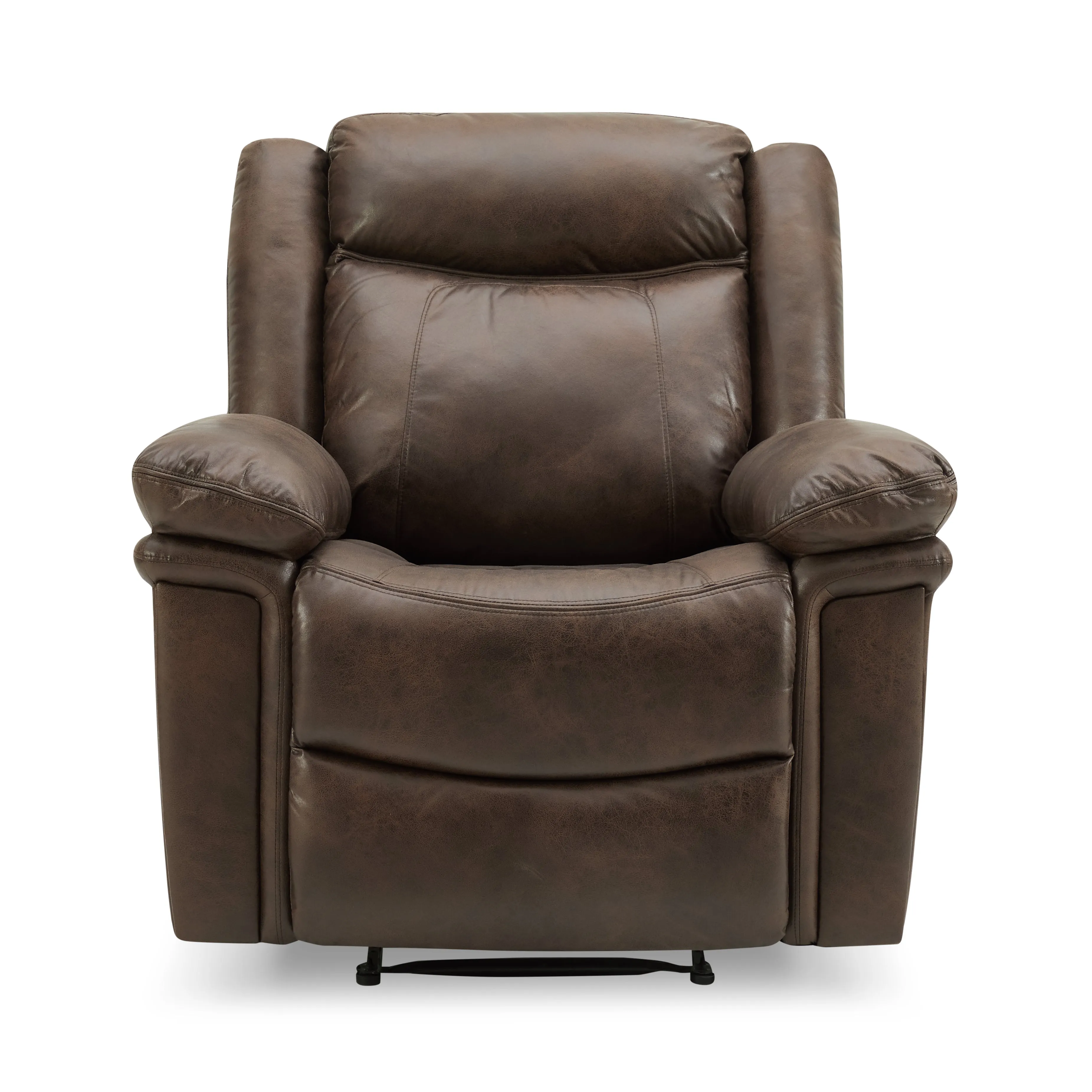 Rowan 1 Seater Manual Recliner Armchair, Brown Faux Leather