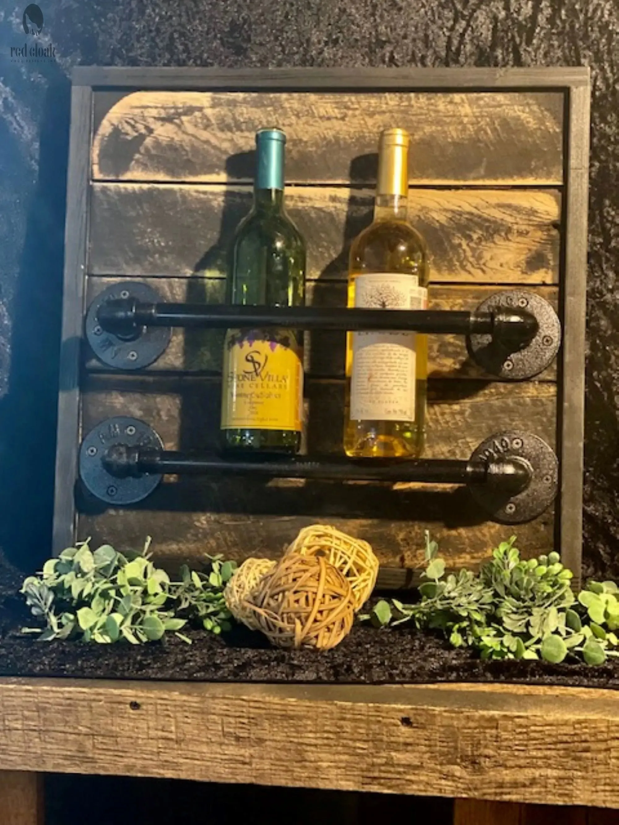 Rustic Wall Mounted Wine Rack