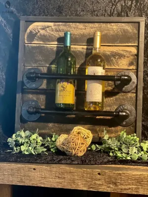 Rustic Wall Mounted Wine Rack