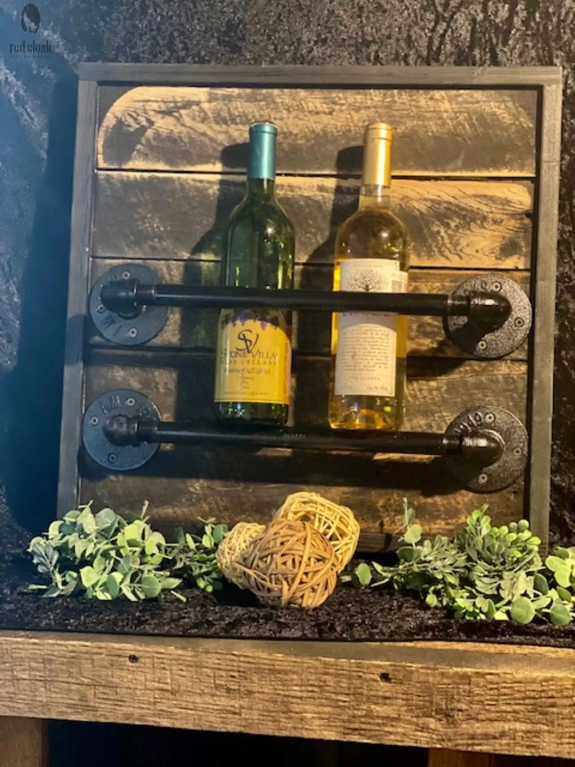 Rustic Wall Mounted Wine Rack