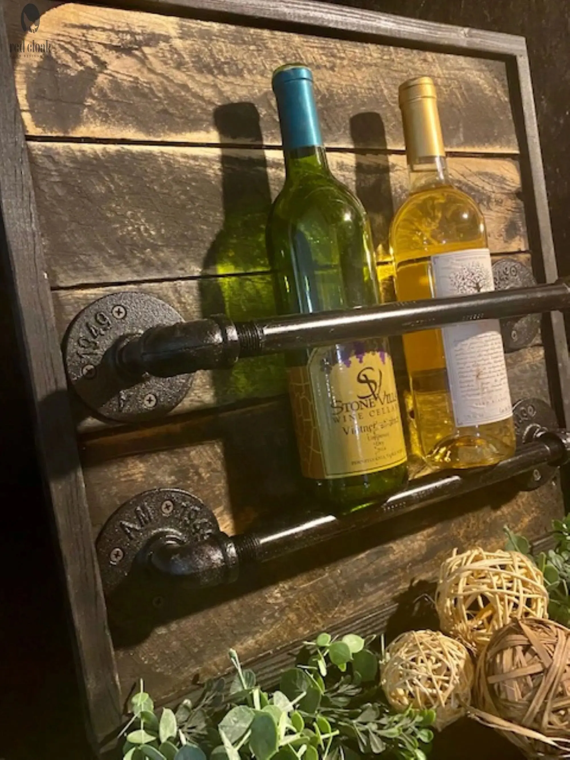 Rustic Wall Mounted Wine Rack