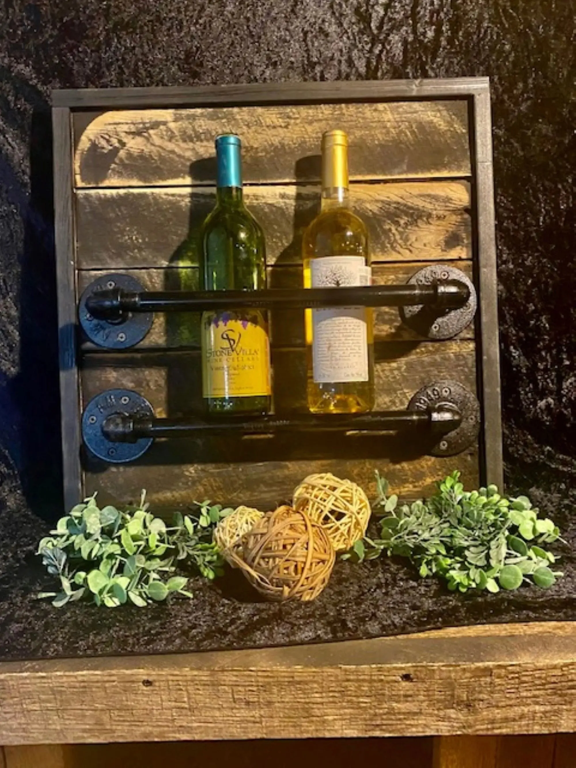 Rustic Wall Mounted Wine Rack