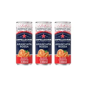 San Pellegrino Aranciata Sparkling Blood Orange Cans 330ml (Pack of 3) – Refreshing Italian Soda