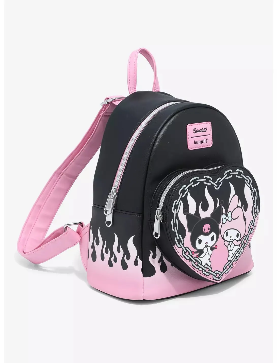 Sanrio Mini Backpack Kuromi and My Melody Flame Heart Loungefly