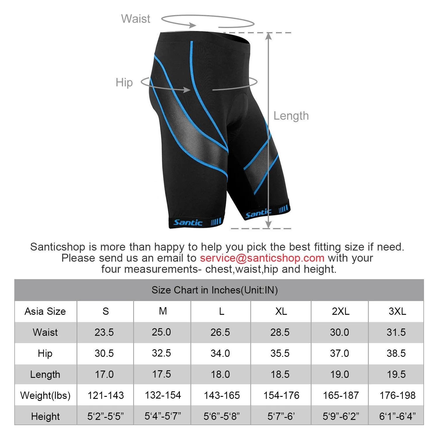 Santic Light velocity Blue Men Padded Cycling Shorts