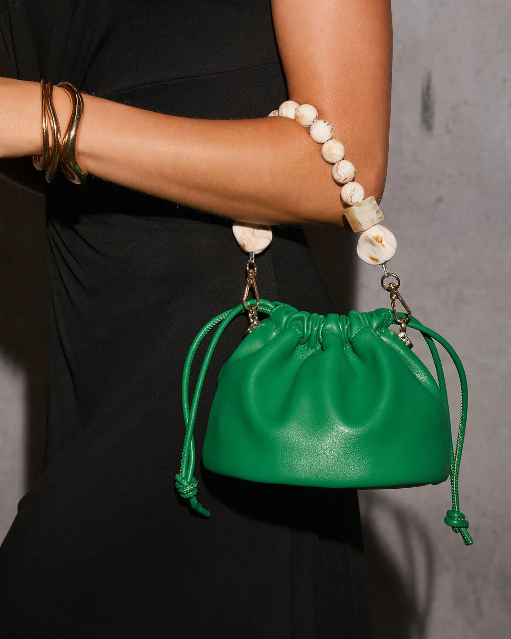 Say Yes Faux Leather Pouch Bag