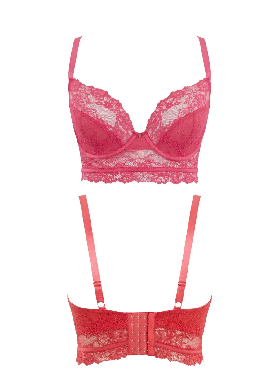 Selena Longline Plunge Bra - Paradise Pink