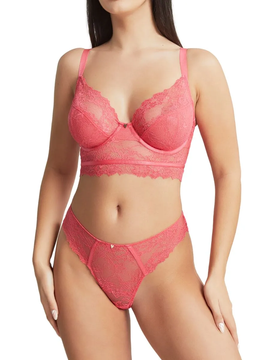 Selena Longline Plunge Bra - Paradise Pink