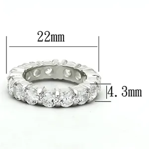 Silver 925 Sterling Silver Ring with AAA Grade CZ in Clear for Women Style LOAS932