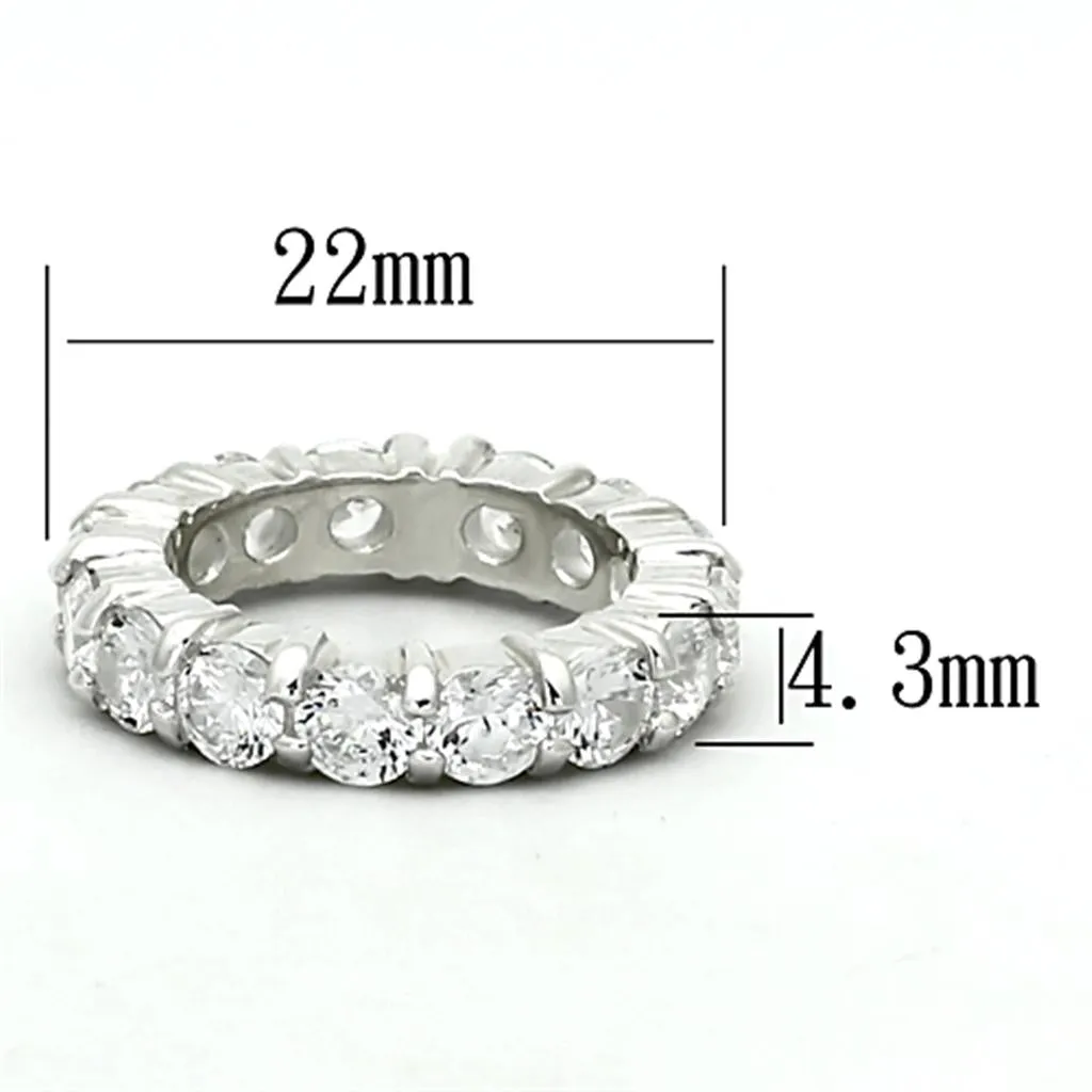 Silver 925 Sterling Silver Ring with AAA Grade CZ in Clear for Women Style LOAS932