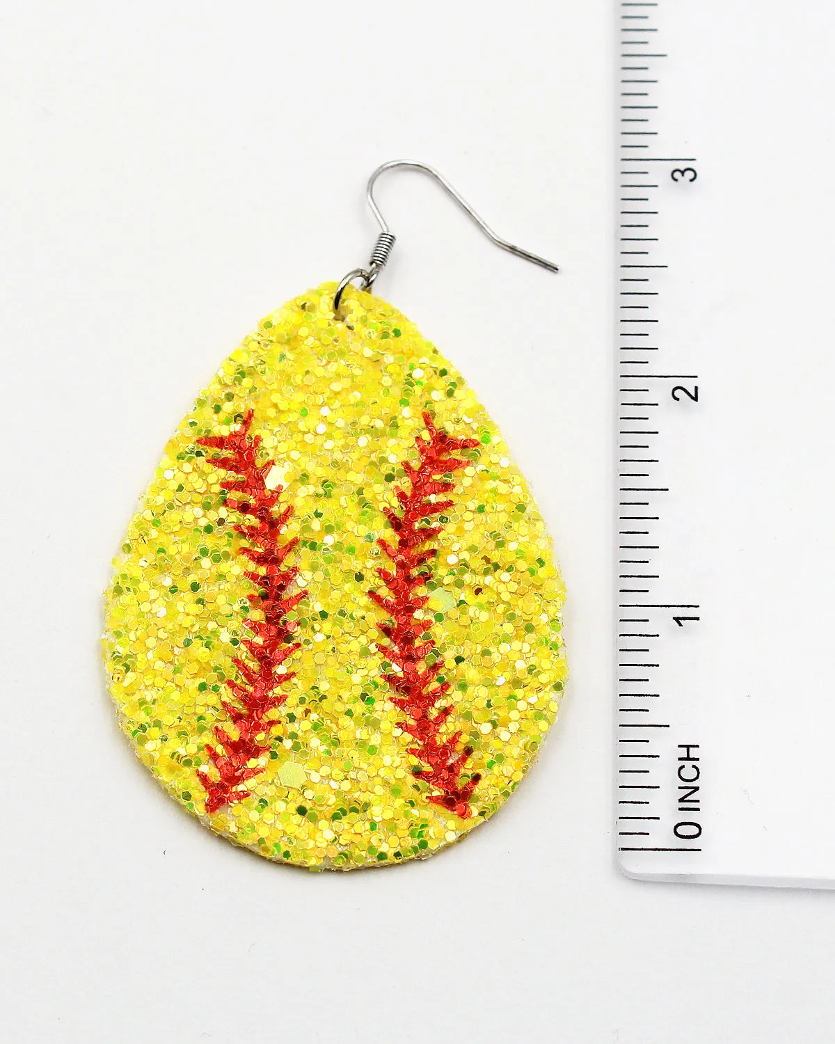 Softball Sparkling Teardrop Earrings