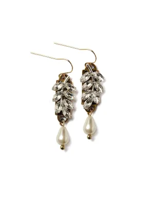 Sparkling Laurel Leaf Earrings