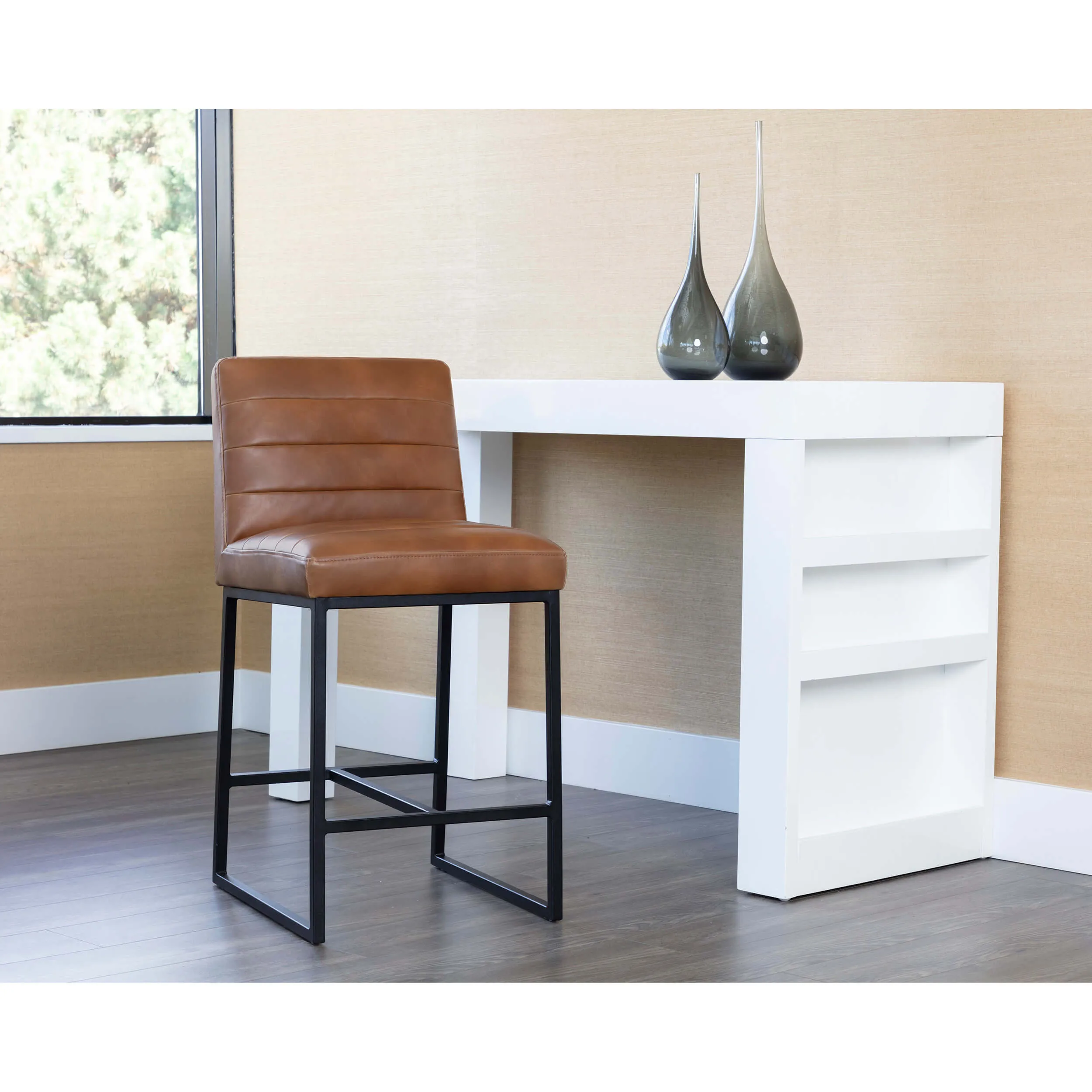 Spyros Counter Stool, Tobacco Tan