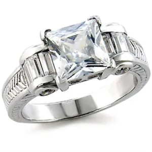 Sterling Silver Ring AAA GRD CZ Clear 6X213 for Women Style High