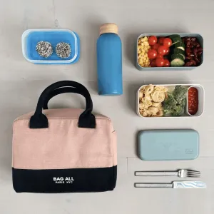 Stylish Monogram Lunch Box, Insulated, Pink/Blush