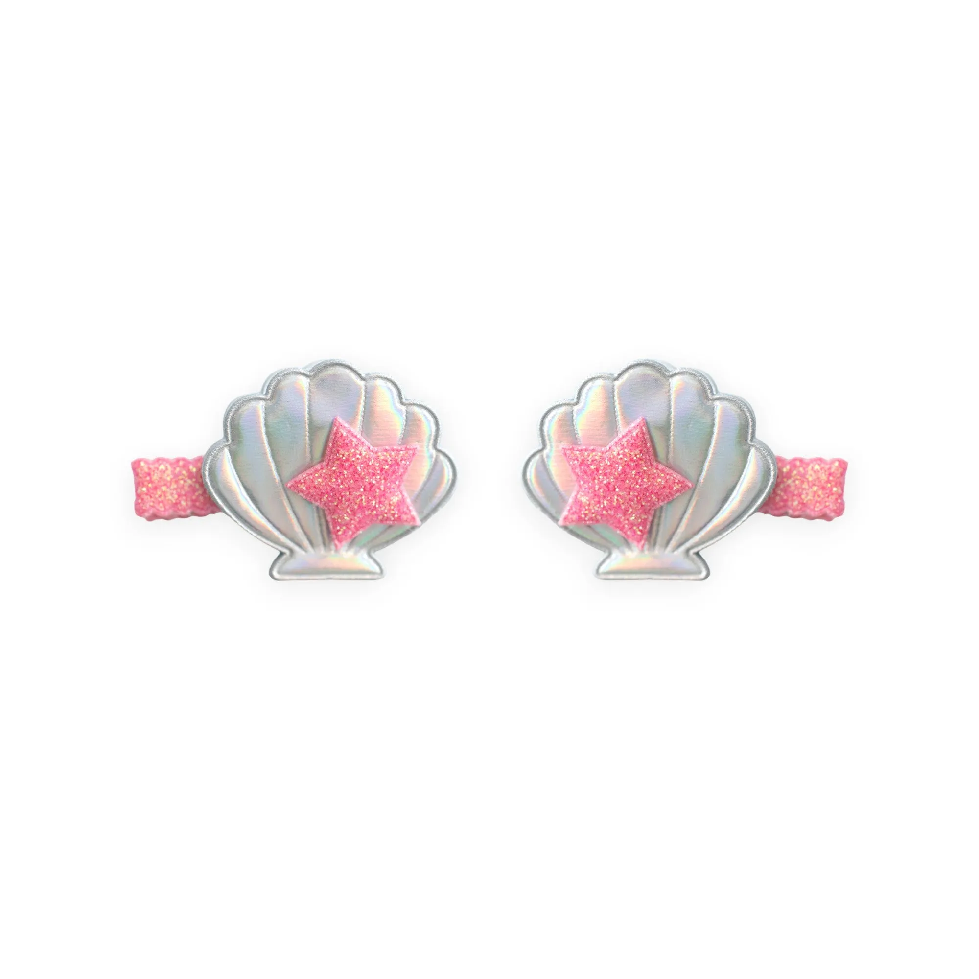 Summer Crystal 1 Pair Sea Shell Pearl Hair Clips For Girls