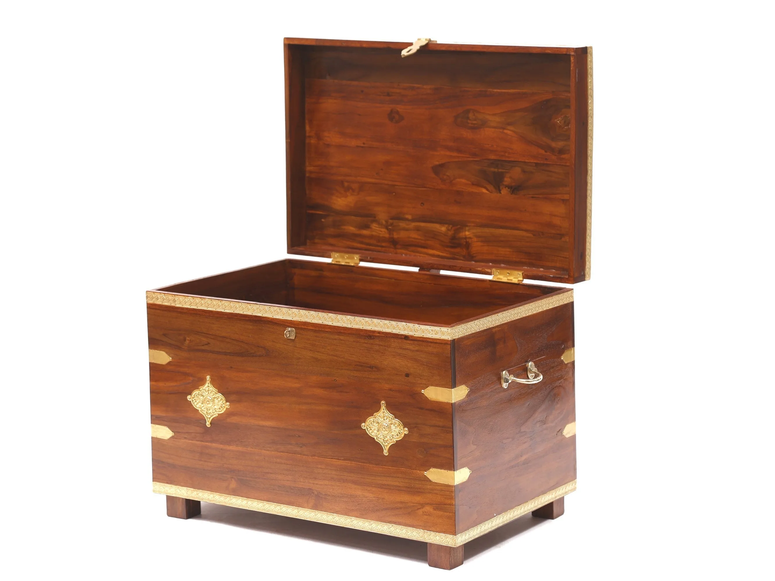 Teak wood Stylishly Trimmed Wooden Sanduk