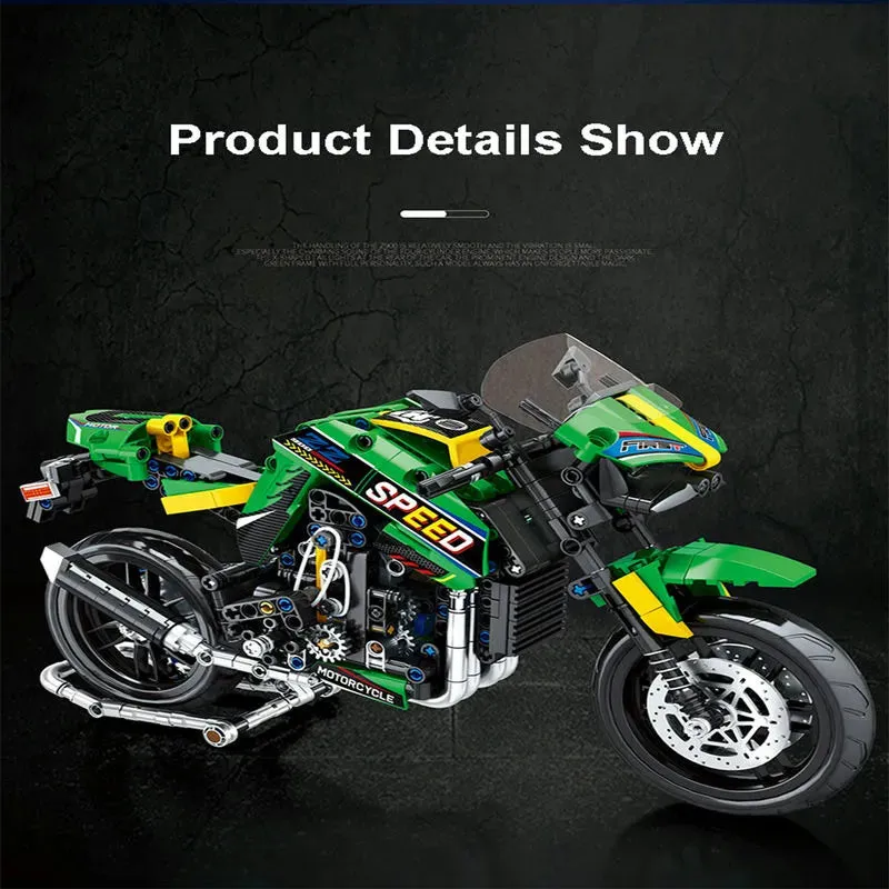 Tech MOC Kawasaki Z900 Racing Motorcycle Bricks Toys 82004